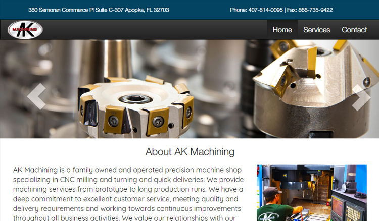 AK Machining Custom Web Site